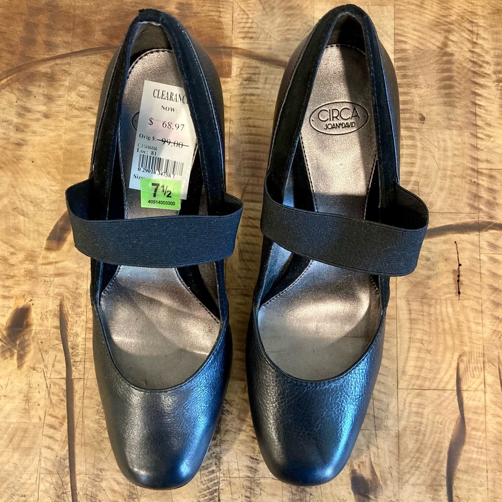 Women’s Black Leather Heels Circa Joan & David Size 7.5 CJ Shana - Picture 7 of 14
